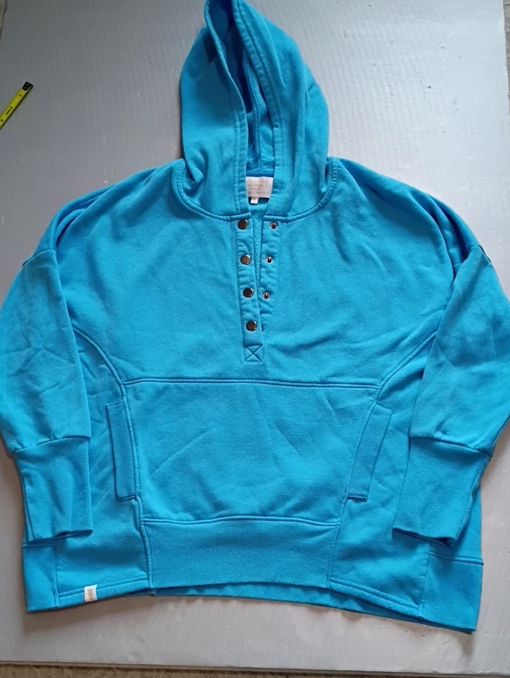 Simply Southern Men's Hooded Henley Pullover in Teal/Blue.Not As Teal As Pic